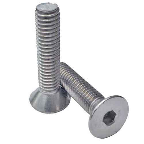 MFSC812520S M8-1.25 X 20 mm Flat Socket Cap Screw, Coarse, DIN 7991, 18-8 (A2) Stainless